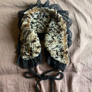 Betsy Johnson fur and lace scarf shawl